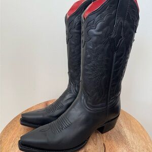 Resistol Ranch by Lucchese Black Leather Square Snip Toe Womens 8.5 B NEW w/ Box